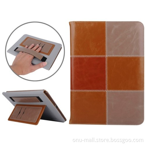 2015 Alibaba Wholesale Hand Strap Pattern Flip Leather Case for iPad Air 2 Cover